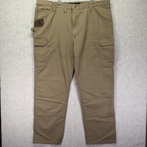 Wrangler Pants Men 46x32 Beige Canvas Riggs Workwear Ranger Relaxed Outdoors